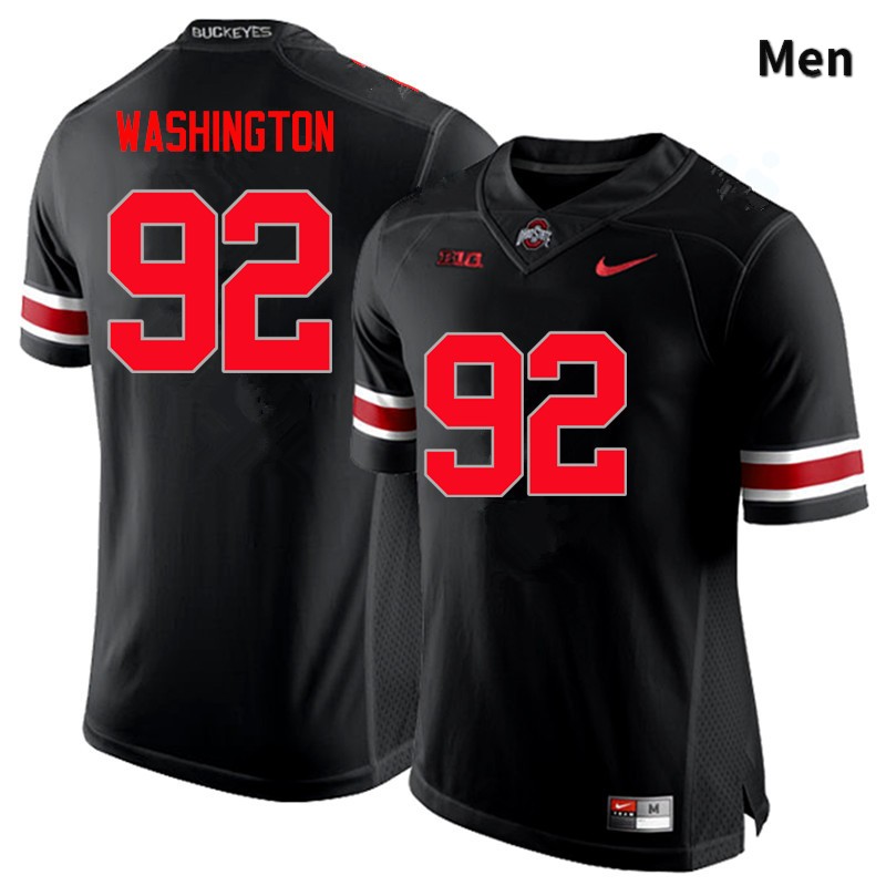 Ohio State Buckeyes Adolphus Washington Men's #92 Black Limited Stitched College Football Jersey